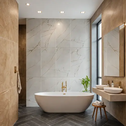 3D visualization of a marble bathroom
