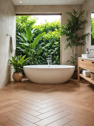 Indoor-outdoor bathroom 3D concept